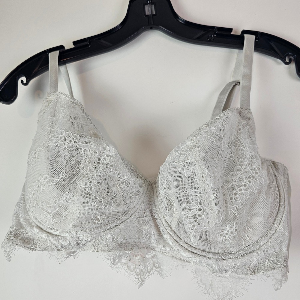 Victoria's Secret Dream Angels Lace Push-Up Bra White 38DD Underwire Unlined